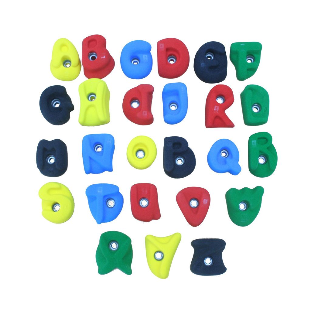 Sport-Thieme Klettergriff-Set "ABC", Mit Befestigungsmaterial für Indoor-Kletterwand