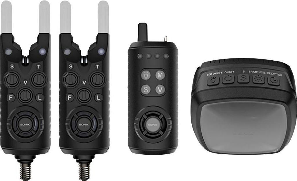 Sonik GIZMO2 Alarm Set 2+1 + Bivvy Lamp - Bissanzeiger Set Produktbild 