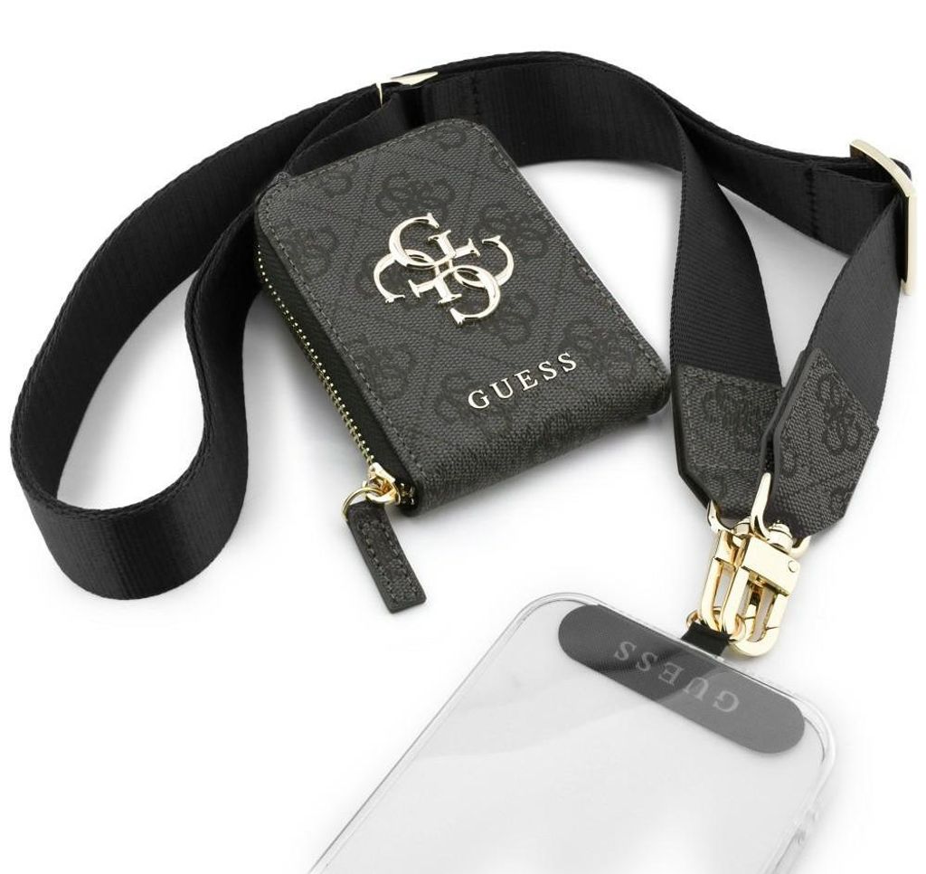 Guess Laccetto per cellulare + tracolla + portafoglio nero Immagine del prodotto 