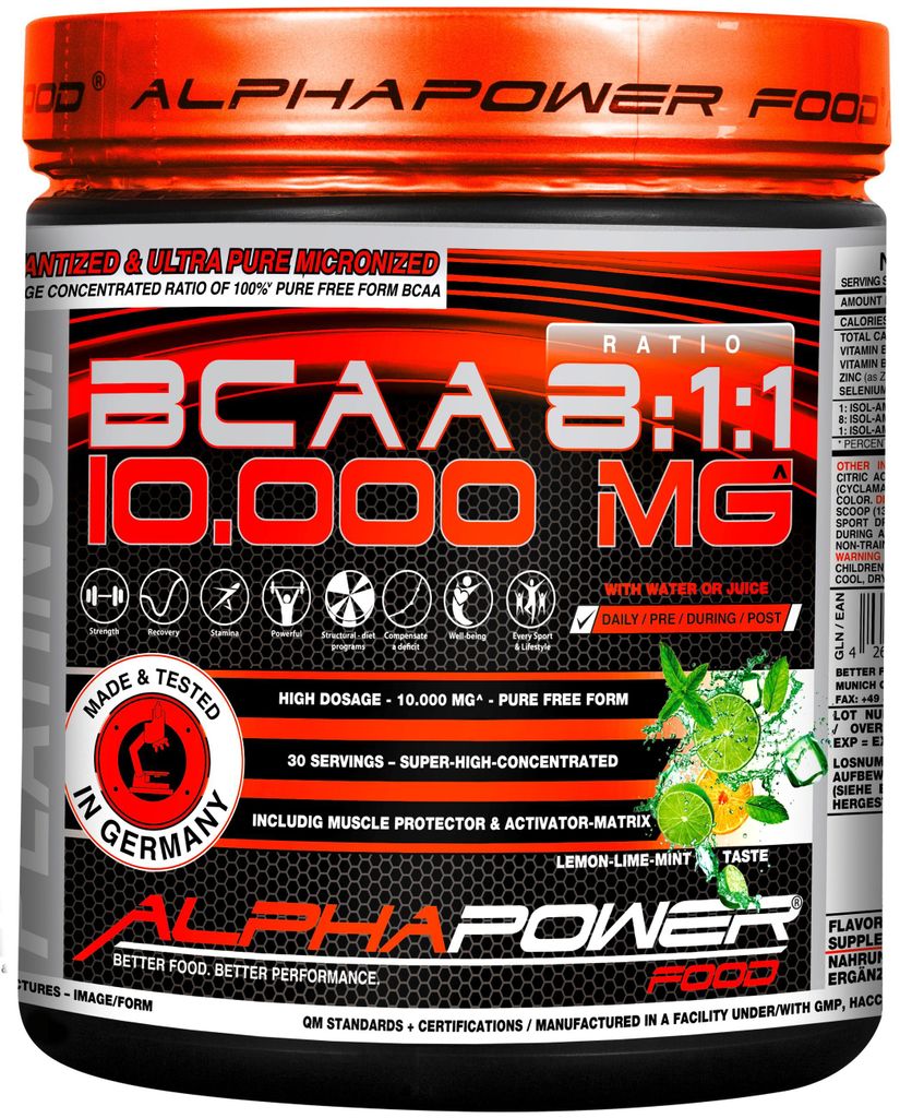 BCAA Pulver 500g 8:1:1 hochdosierte essentielle Amino für den Muskel Geschmack Lemon