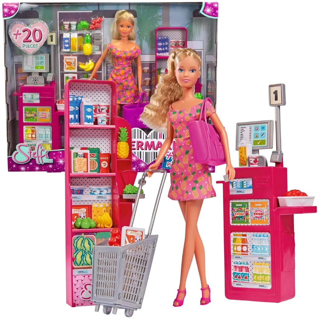 Poupée Simba Steffi Love Supermarché avec Chariot Rempli d'Accessoires - 3