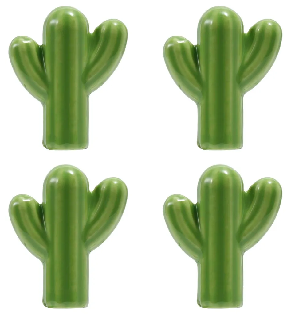 Remplacer Poignées Meubles Usées par Boutons Cactus Céramique Verte Pack 4