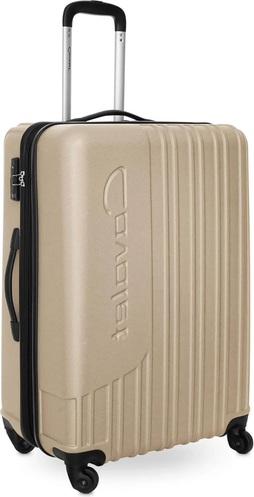 Mittelgroßer Koffer Hell Braun 65 cm Hartschalen Trolley 80 Li Cavalet Malibu