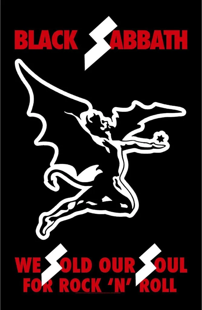Poster Black Sabbath We Sold Our Souls Tissu RO2551 Noir et Rouge 106x68cm