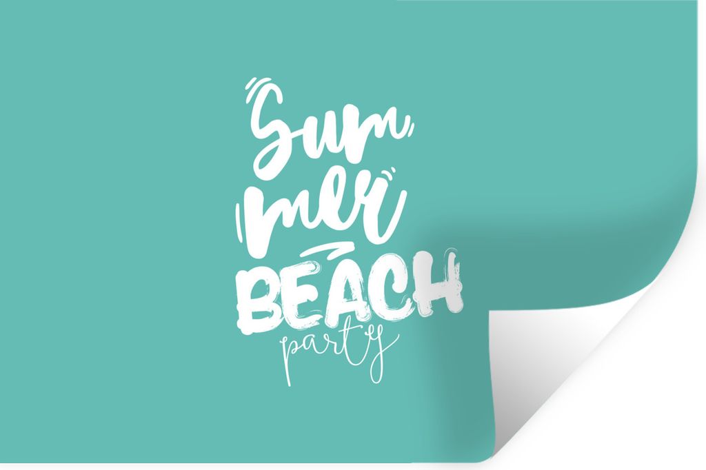 MuchoWow Wandtattoo Wandsticker Wandaufkleber Blau - Sommer - Party 30x20 cm Selbstklebend und Repositionierbar - Wierderverwendbar - Selbstklebend