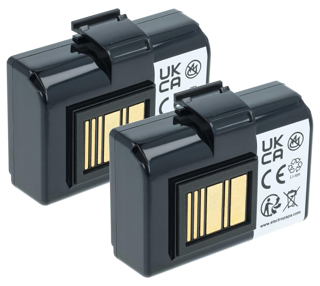 vhbw 2x Akku Ersatz für Zebra BTRY-MPP-34MAHC1-01, AT16004, BTRY-MPP-34MA1-01 für Drucker Kopierer Scanner Etiketten-Drucker (3400 mAh, 7,4 V, Li...