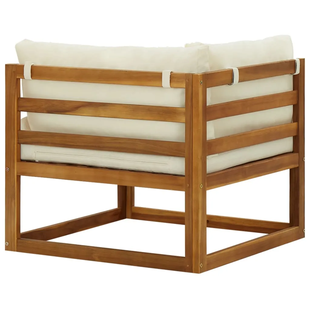 Canapés d'angle modulables blanc crème et coussins moelleux pour jardin