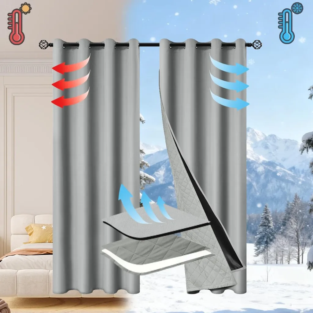 INF Tenda Termica 2 in 1: Oscurante Totale 132x241 per Inverno