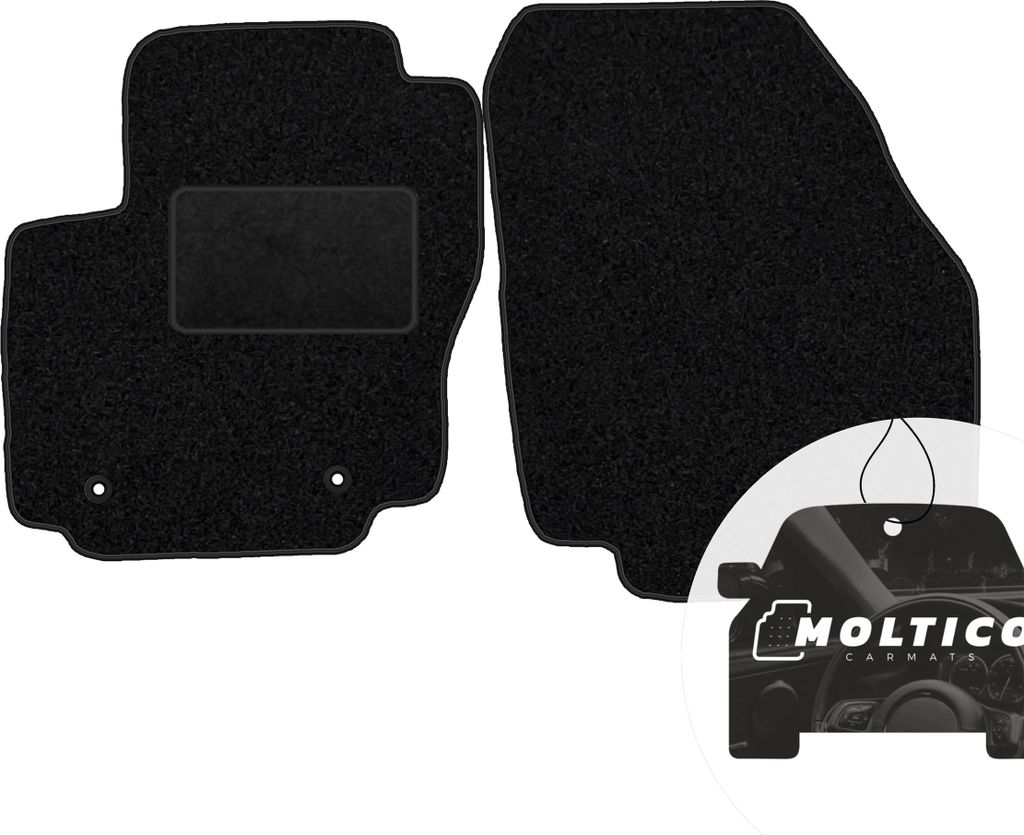 moto-MOLTICO Vorne Fußmatten Auto Velours Autoteppiche Schwarz Automatten Set 2-teilig passend für Ford Mondeo IV 2007-2011