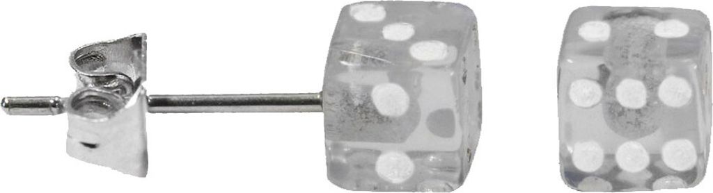 Chirurgenstahl Ohrstecker mit Würfel Größe - 3 mm Farbe - Transparent