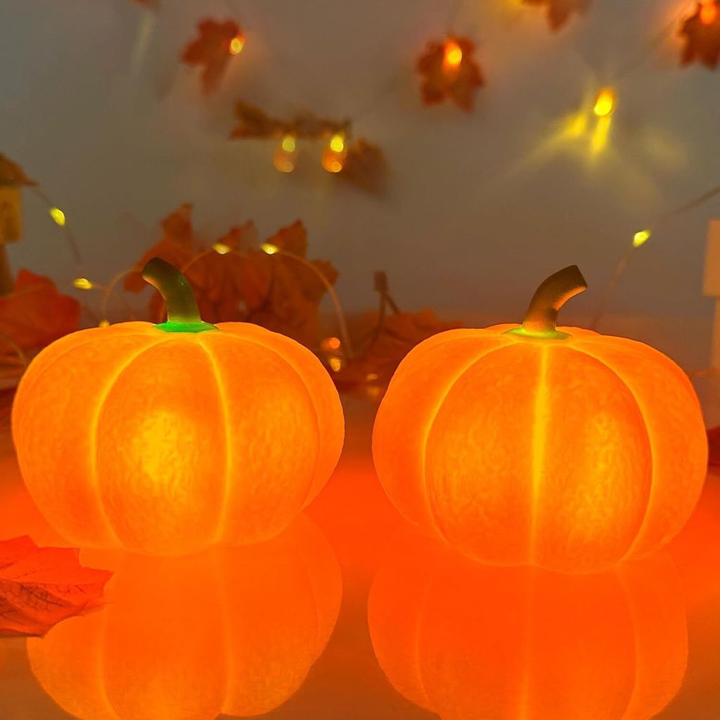 Herbstdeko Kürbis Laterne, 2 Stück Herbst Dekoration Kürbis Produktbild 