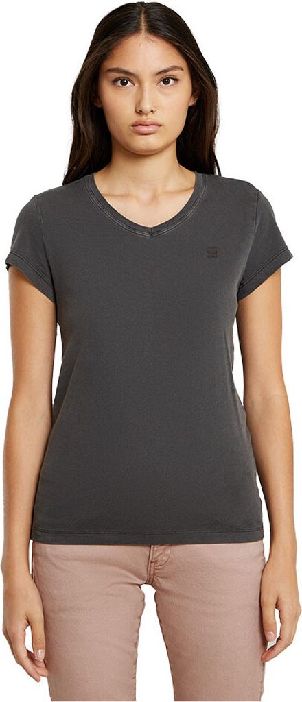 G-star Overdyed Eyben Slim 2.0 Kurzarm-t-shirt Mit V-ausschnitt Schwarz XL Frau Schwarz XL