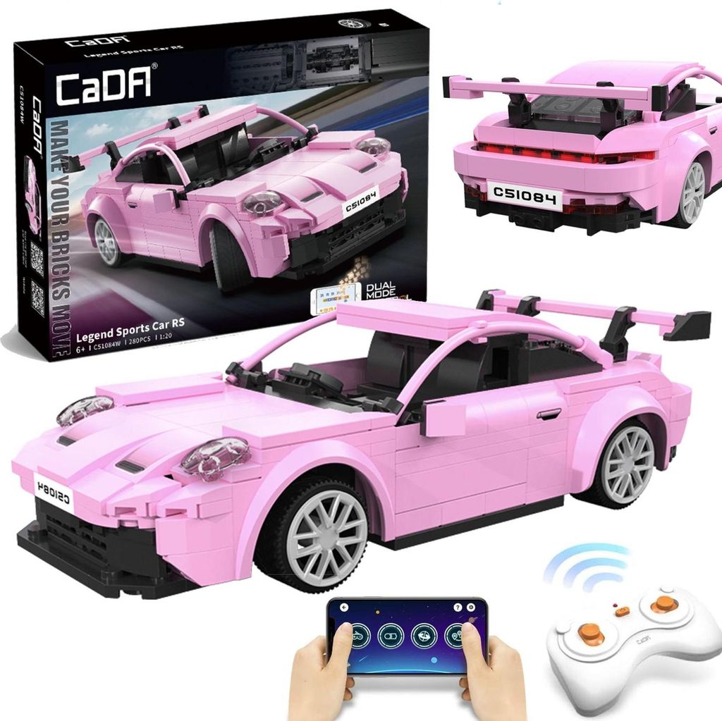 Stavebnice - CADA Sportovní Růžové závodní auto Legand na Obrázek produktu 