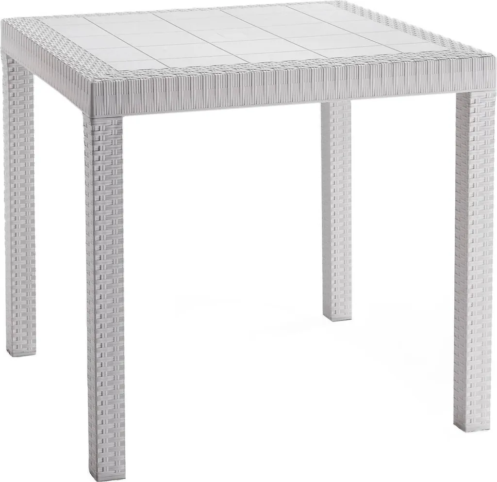 Tavolo quadrato 80x80cm per il giardino esterno in polipropilene rattan Dallas