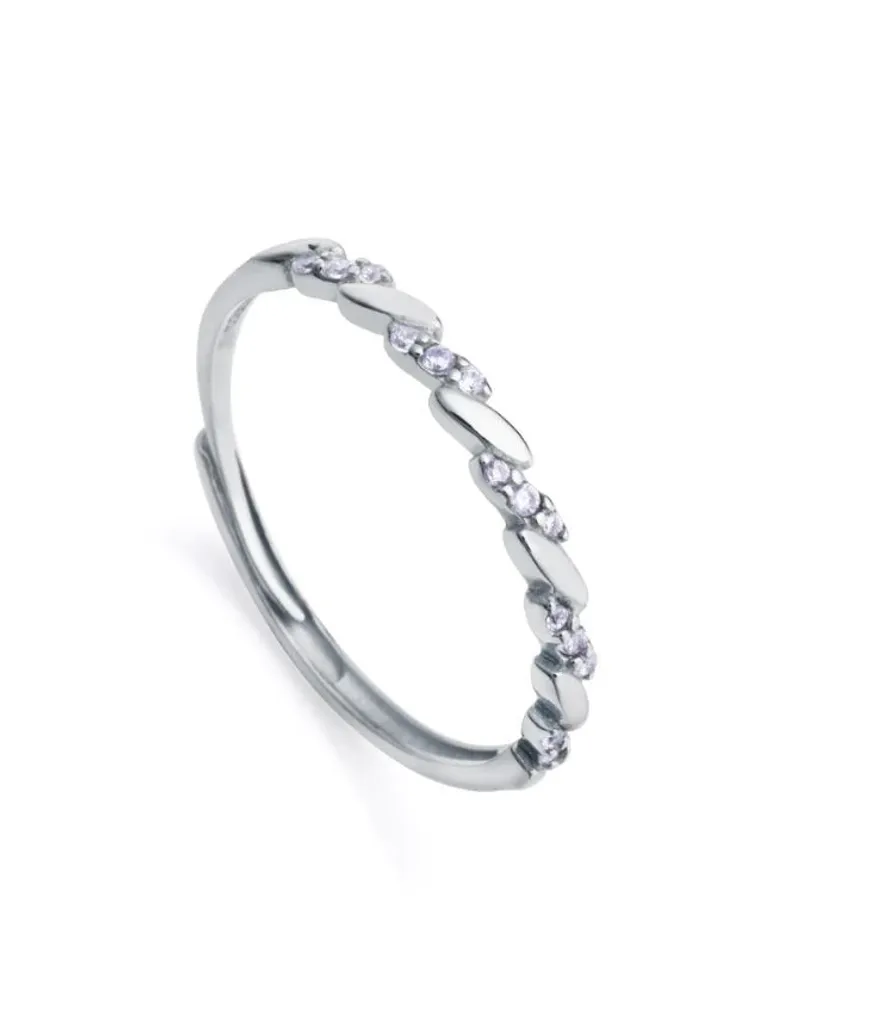 Bague solitaire en argent 925 et oxyde de zirconium, taille 53 mm
