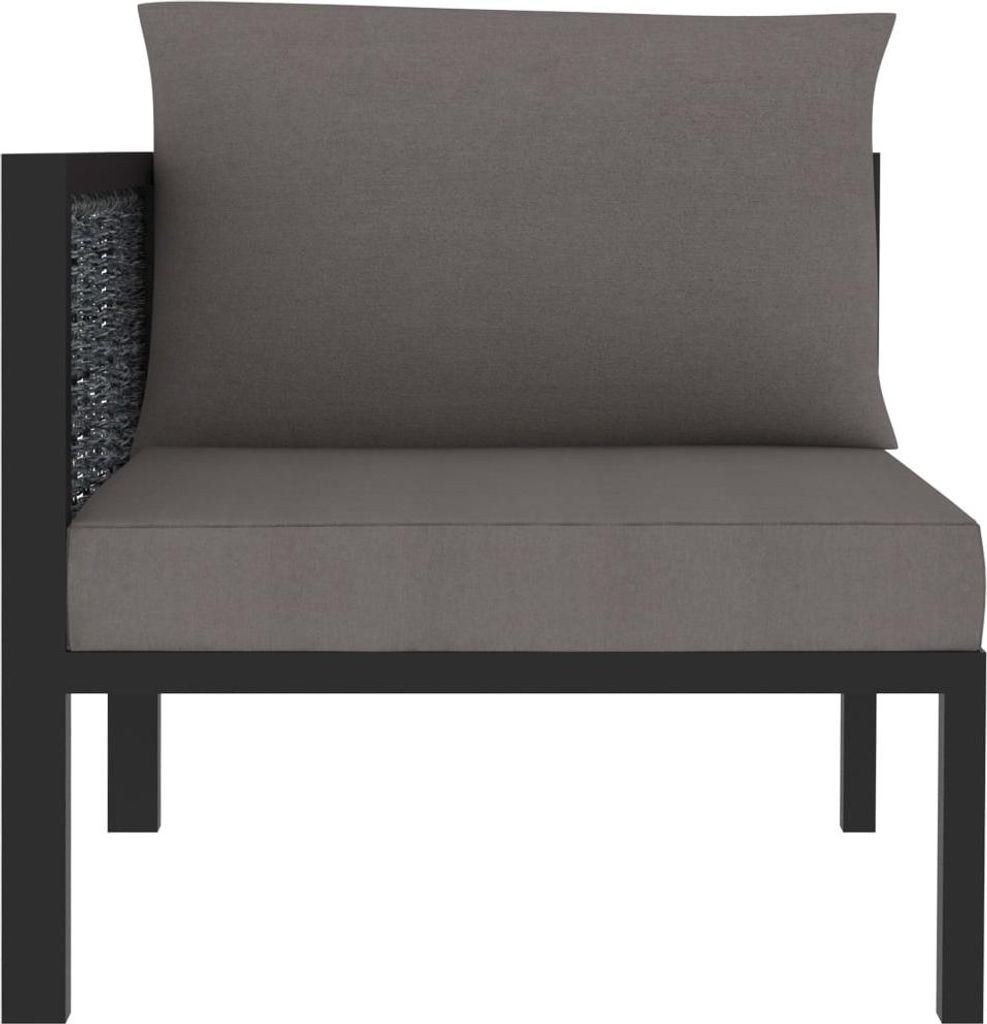 vidaXL Sofa-Eckelement mit Rechter Armlehne Poly Rattan Anthrazit