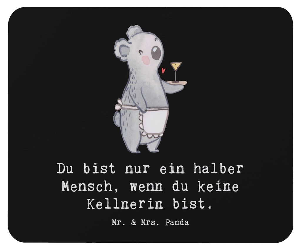 Mr. & Mrs. Panda Mauspad Kellnerin Herz - Schwarz - Geschenk, Mouse Pad, pc, Ausbildung, Mousepad, computer, Lustig, Spruch, Restaurant