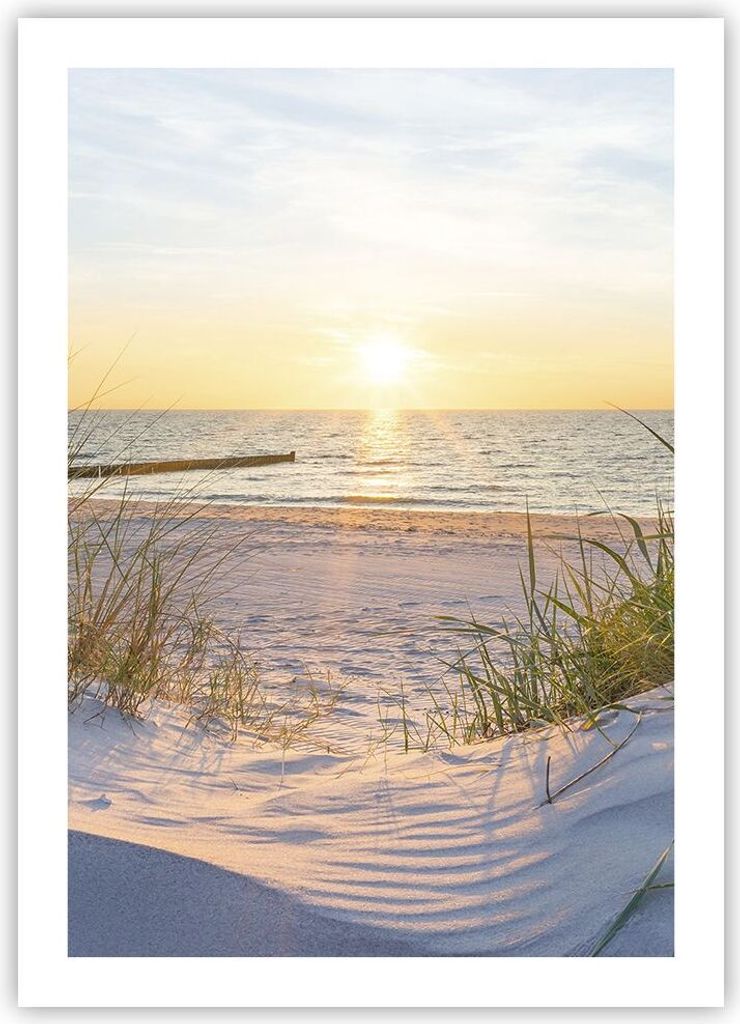 Poster - Poster ohne Rahmen - Düne Strand Meer - 50x70 cm - Wand Bild - Wanddeko - Wandbilder - Kunstposter - Wandposter - Bilder - Kunstdruck - W...