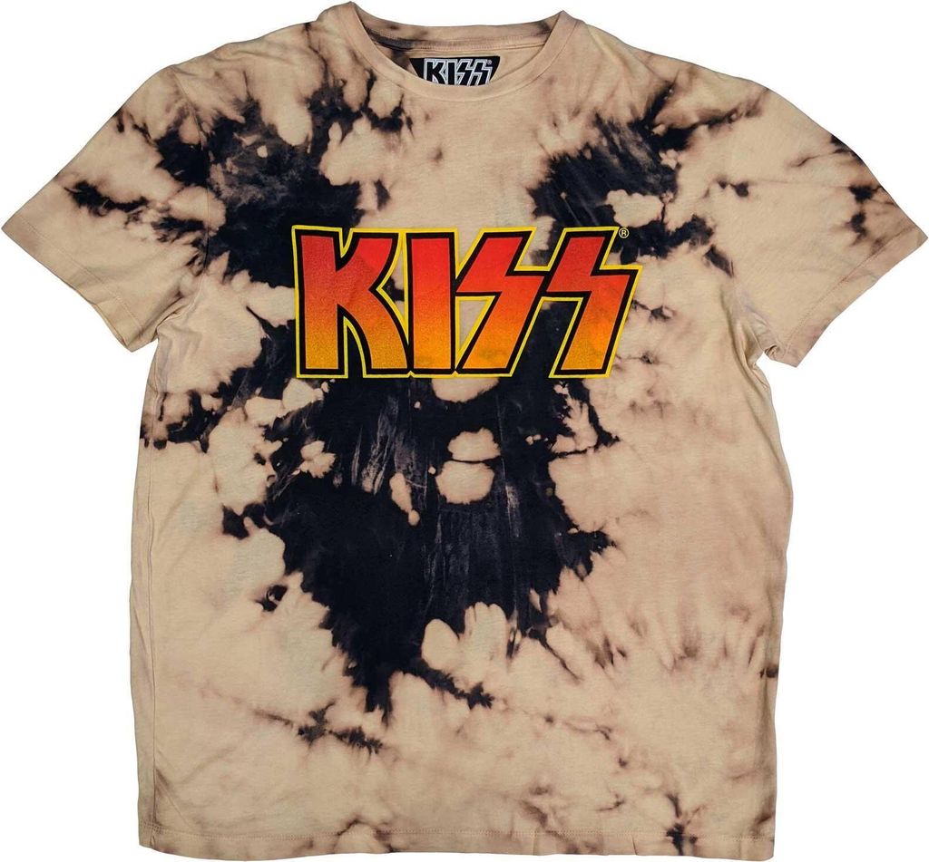 Kiss - T-Shirt Logo für Herren/Damen Uni RO6838 (L) (Hellbraun/Schwarz)