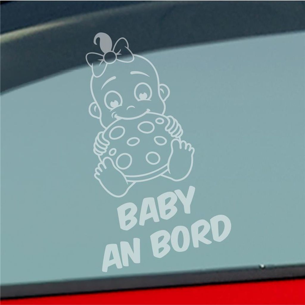 Auto Aufkleber Baby an Bord on Tour Lustig 17x28 cm Milchglas Sticker Heckscheibenaufkleber