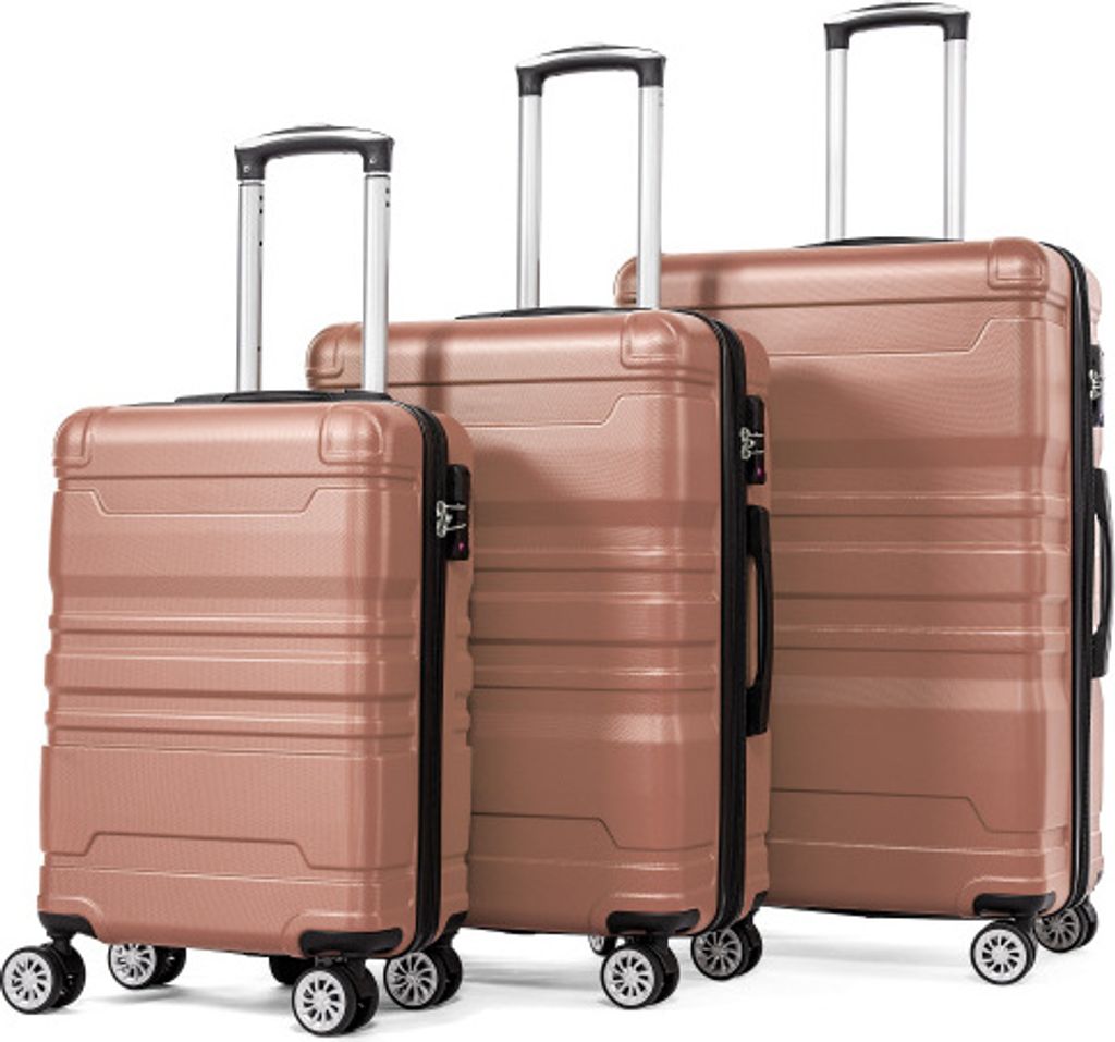 Entdecken Sie das ProximaX 3 - teilige Hartschalen - Handgepäck Set in Roségold! Mit TSA - Schloss, Universalrädern, Erweiterbarkeit und Seiteng...