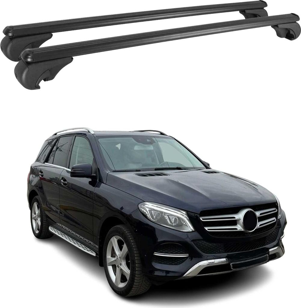 Dachträger Grundtäger für Mercedes GLE W166 2015-2019 75kg Alu Schwarz 2tlg