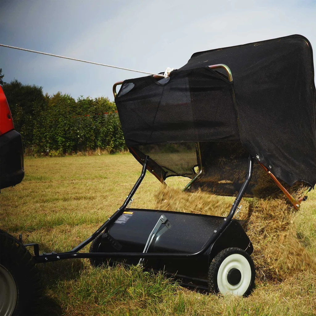 Balayeuse Tractée 120 cm à Grande Capacité 415L et Roues Robustes