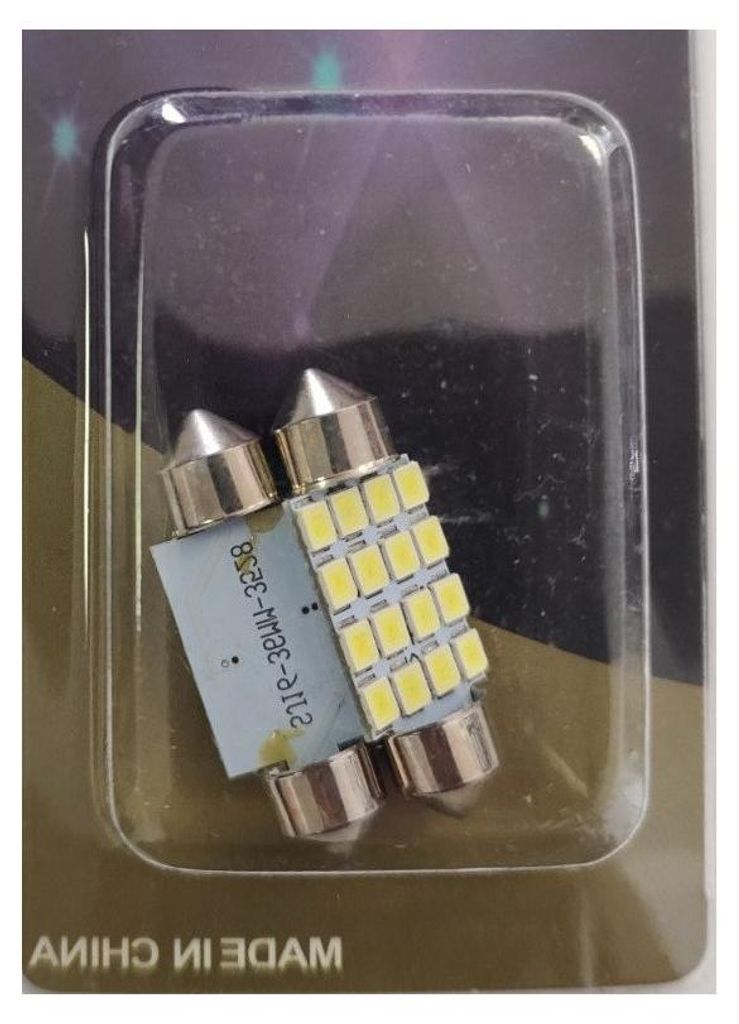 Set mit 2 LED-Lampen (16 SMD 5050, 36 mm, 12 V), weißes Licht, im Blister