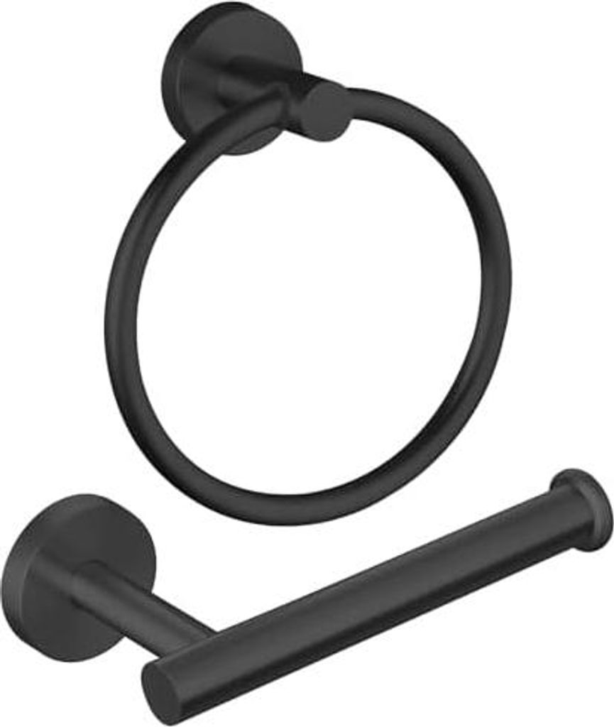 Handtuchring & Toilettenpapierhalter, 2-teiliges Badezimmer-Hardware-Set, Edelstahl SUS304, Handtuchhalter & Toilettenpapierhalter, stabiles Badezi...