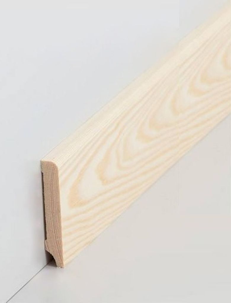 Sockelleiste Massivholz 19 x 80 x 2500 mm Kiefer roh zum Kleben, Clipsen, Schrauben & Nageln Massivholz Fußleiste by PROVISTON 25 Meter | 10 Stück