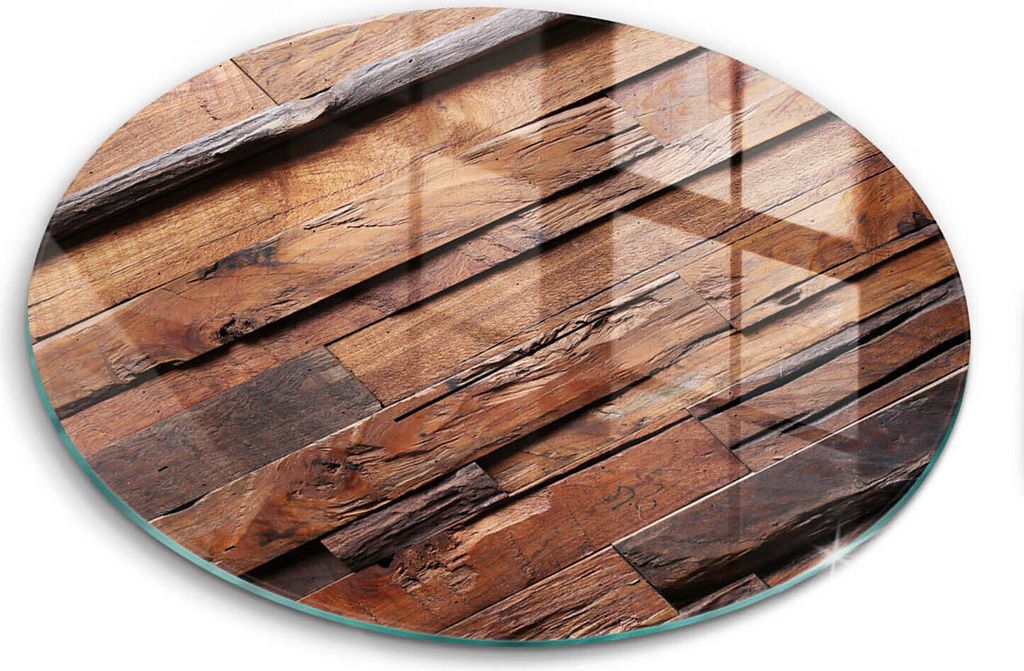 Glasschneideplatte - Herdabdeckplatte - fi30 cm -Schneidebrett - Spritzschutz - Dekorative Holzbretter