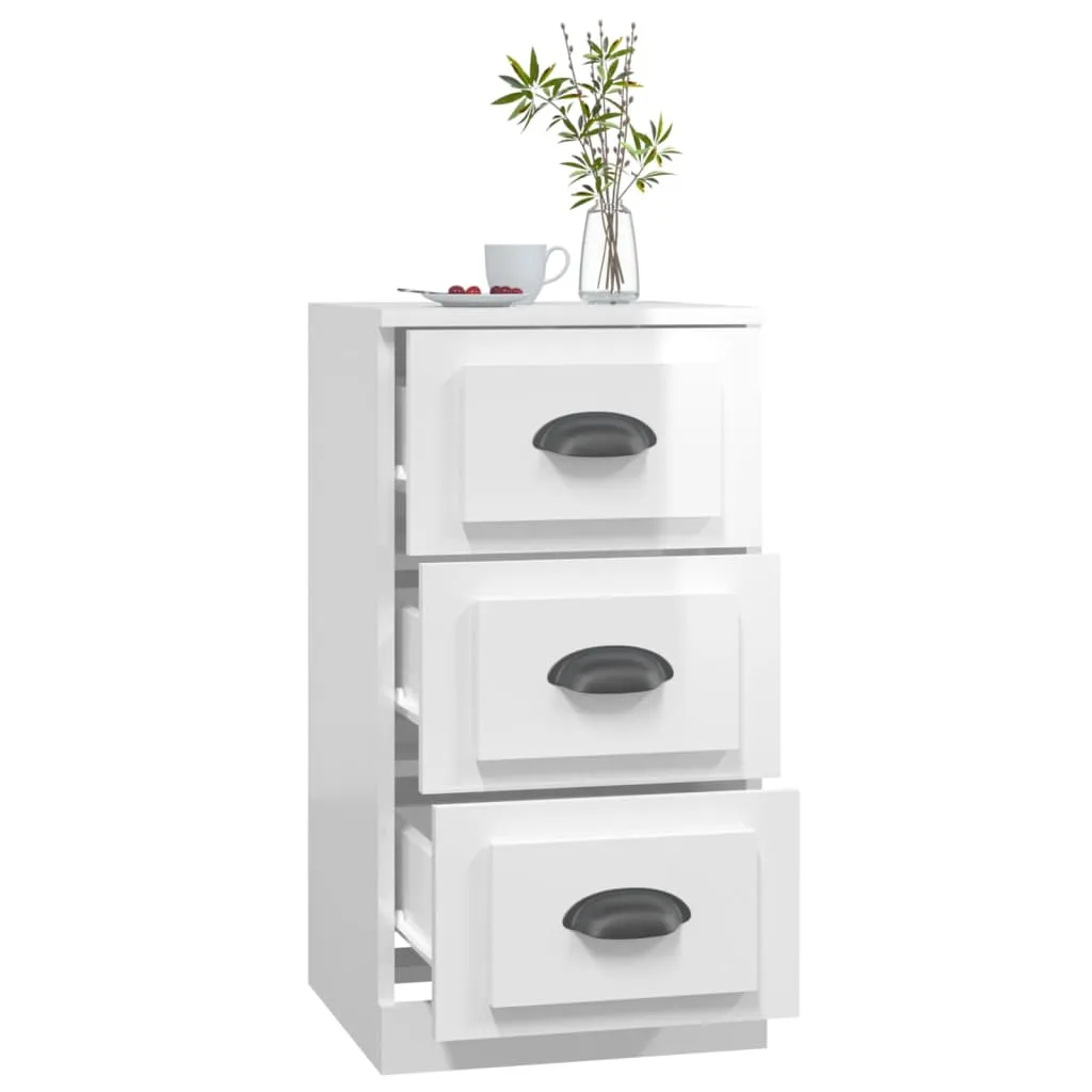 vidaXL Credenza Bianca Lucida 36x35,5x67,5 cm | Mobiletto Salvaspazio - 8