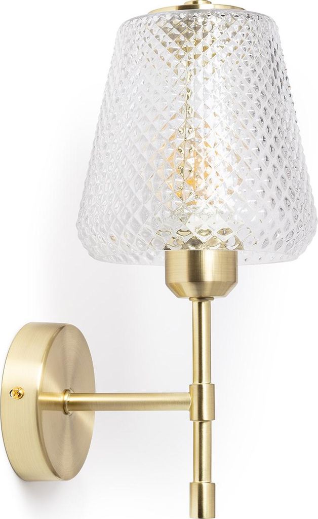 Wandleuchte Metall und Glas Stiklu Gold Produktbild 