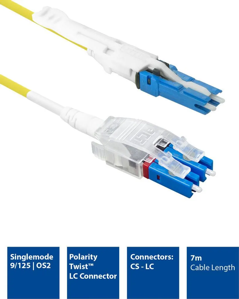 ACT Cavo Fibra OS2 7m Uniboot Duplex CS-LC: Massima Densità 400G/800G - 2