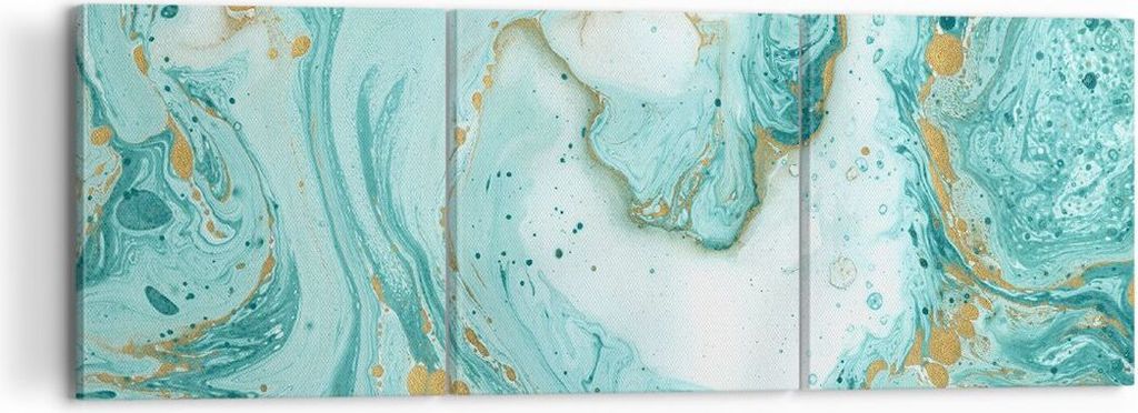 Bild auf Leinwand - Leinwandbild - Abstraktion blau Wasser modern - 120x40cm - Wand Bild - Wanddeko - Leinwanddruck - Bilder - Kunstdruck - Wanddek...