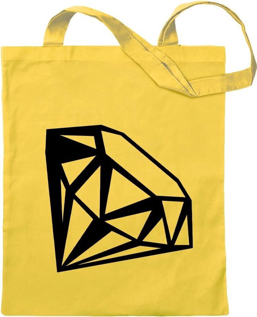 Kiwistar - Baumwolltasche - gelb - Edelstein Gemstone - Tragetasche Stoffbeutel Umhängetasche Langer Henkel