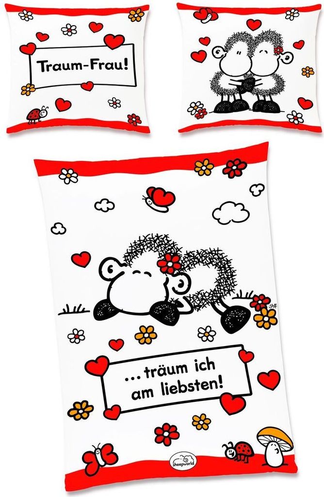JACK Renforcé Linon Bettwäsche sheepworld 2 tlg. Traum Frau Produktbild 