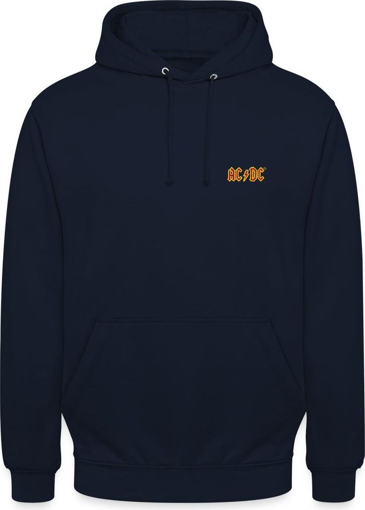 Spreadshirt AC/DC In Rot Und Gelb Stick Geschenkidee Uni Hoodie, XXL, Navy