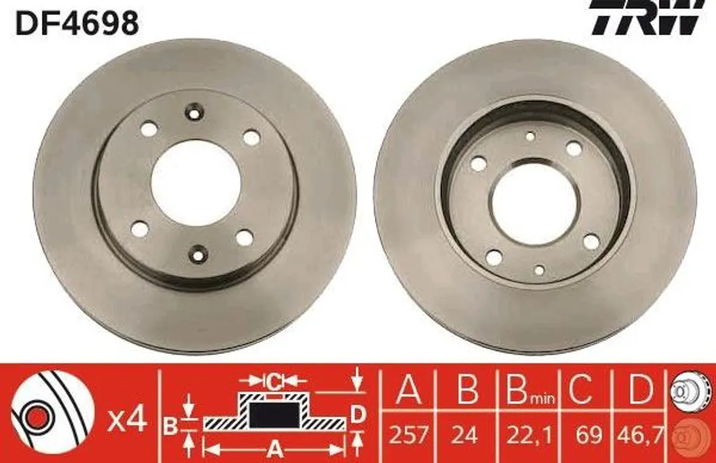 Améliorez votre freinage avec le disque TRW DF4698 pour Hyundai Matrix