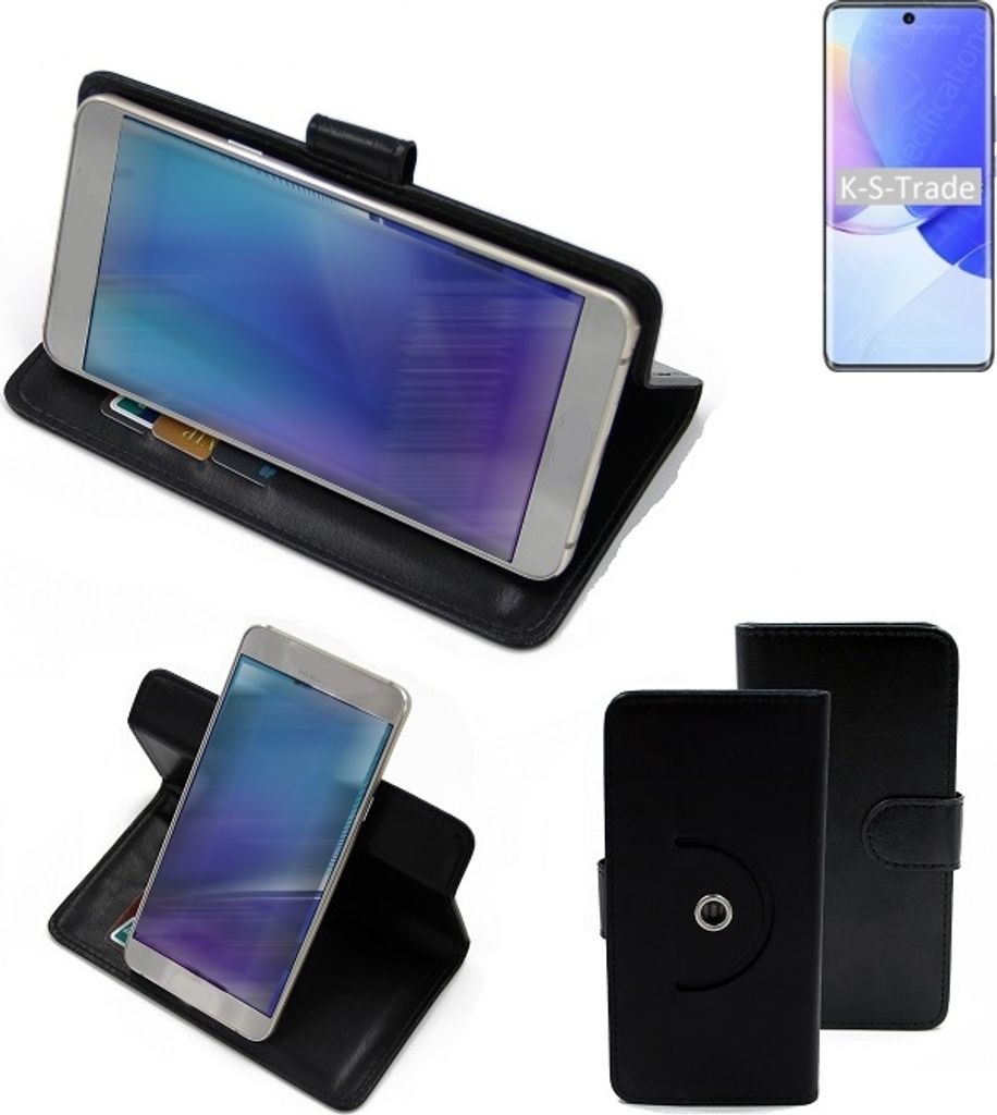 K-S-Trade Case Schutzhülle Handyhülle kompatibel mit Huawei nova 9 Flipcase Smartphone Cover Handy Schutz Tasche Klapphülle Walletcase schwarz