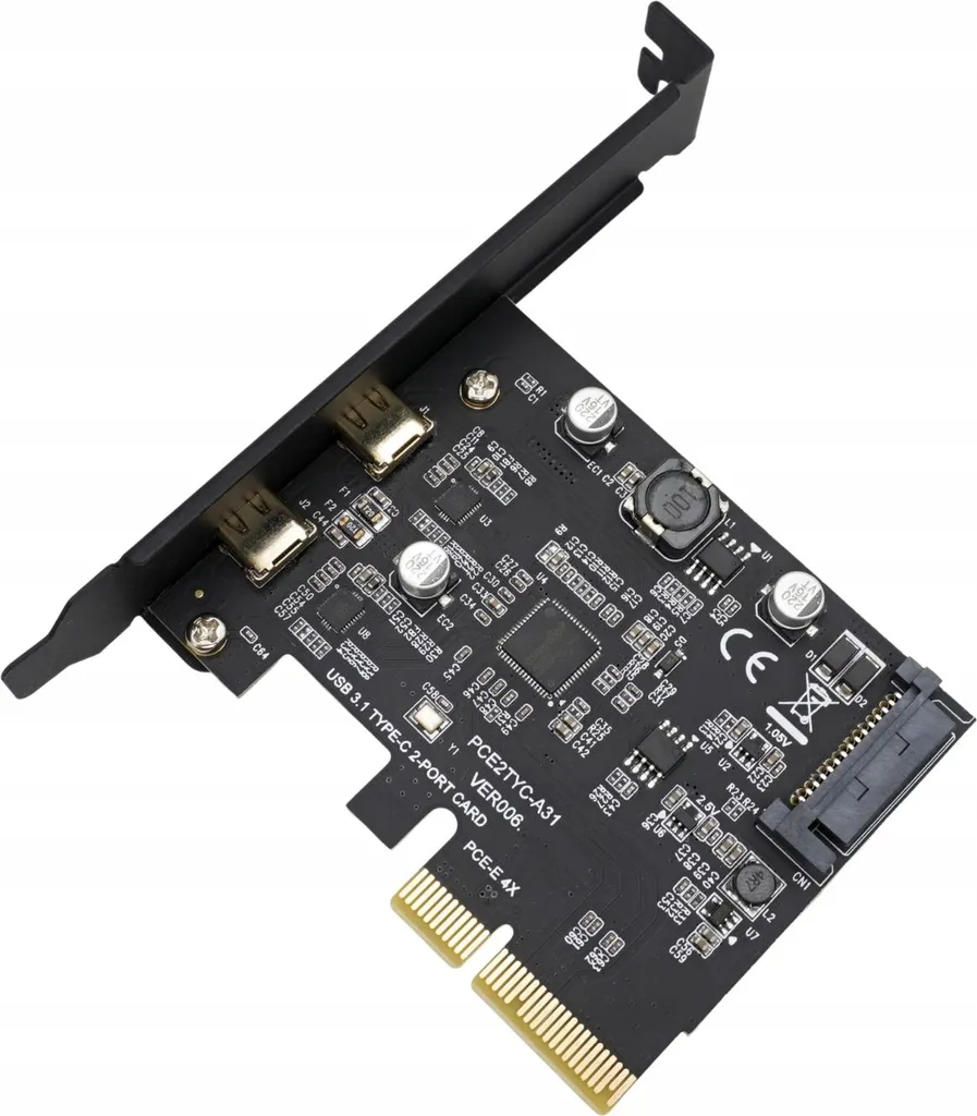 Carte PCIe USB C 10 Gbps à double sortie réversible pour transfert rapide - 5