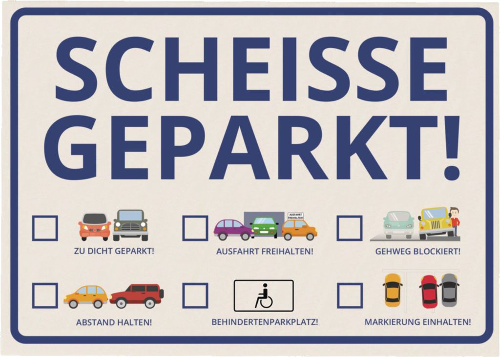 Notizzettel Scheisse Geparkt Comic Edition 50er Set für Produktbild 