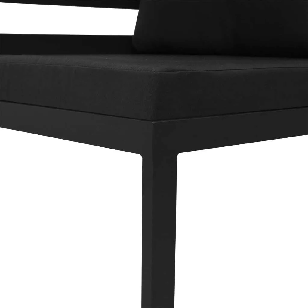 Canapé d'angle modulaire vidaXL en aluminium anthracite avec coussin - 17
