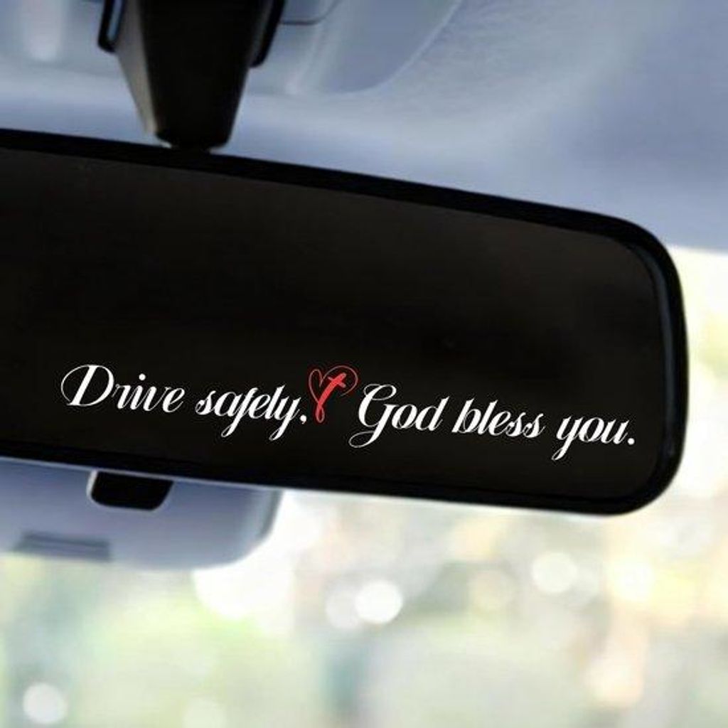 Christliche Auto Opkleber - Sicher Fahren Erinnerung - 12 x 1,8 cm
