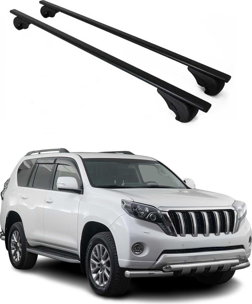 Dachträger Grundtäger für Toyota Land Cruiser 1990-2025 75kg Metall Schwarz 2x