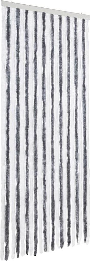 vidaXL Insektenschutz-Vorhang Grau und Weiß 90x220 cm Chenille