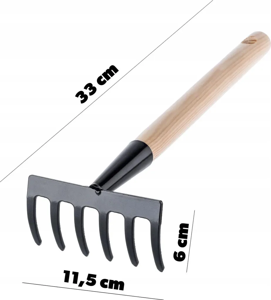 Rastrello Piccolo Metallo 6 Denti - Attrezzo per Balcone e Orto - 5