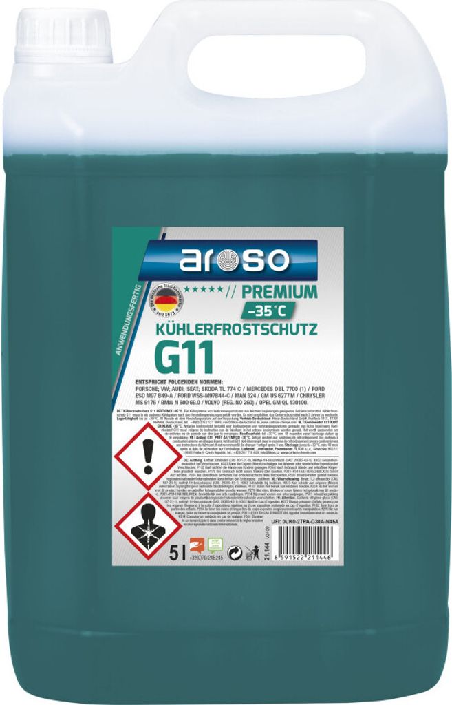 aroso Kühlerfrostschutz G11 Premium -35°C 5L Produktbild 