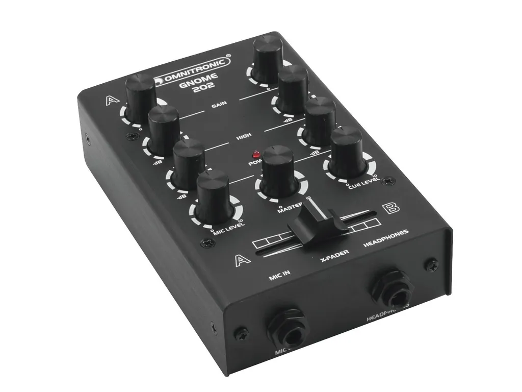 OMNITRONIC GNOME-202 Mini Table de Mixage DJ Noire 2 Canaux Compacte - 5