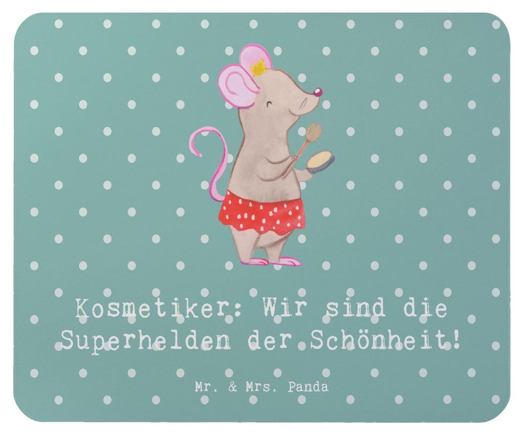 Mr. & Mrs. Panda Mauspad Kosmetiker Helden - Meeresbrise - Geschenk, computer mousepad, Mouse Pad, Geschenke für Berufstätige, Schönheit, Beruf,...